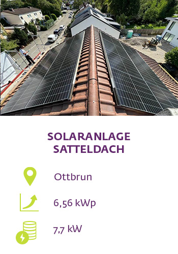 Solaranlage auf Satteldach in Ottbrun