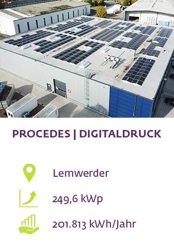 Procedes Bremen Photovoltaik-Großanlage mit 249 kwp