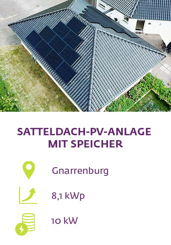 8,1 kWp Satteldach PV mit Speicher in Gnarrenburg