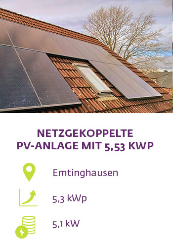 Photovoltaik Referenz Einfamilienhaus Emtinghausen